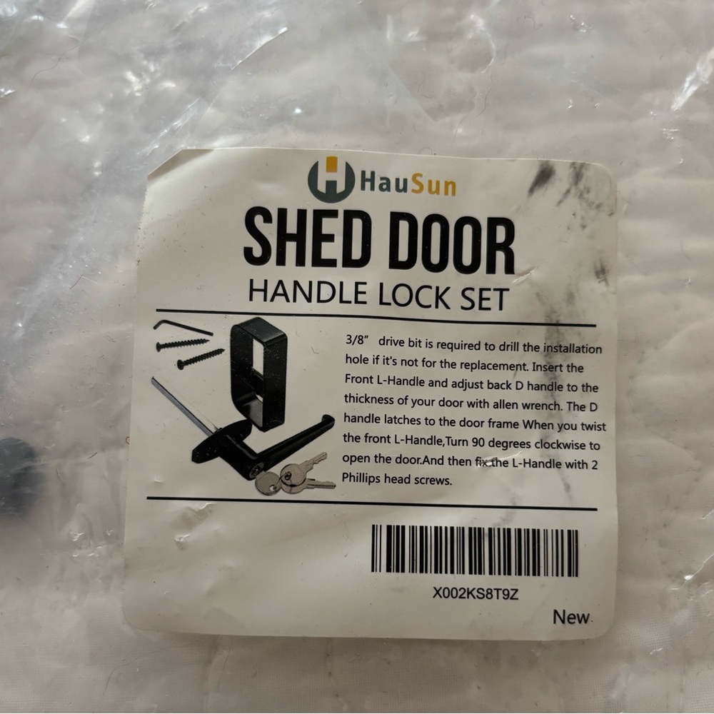 Black Metal Shed Handle with Keys